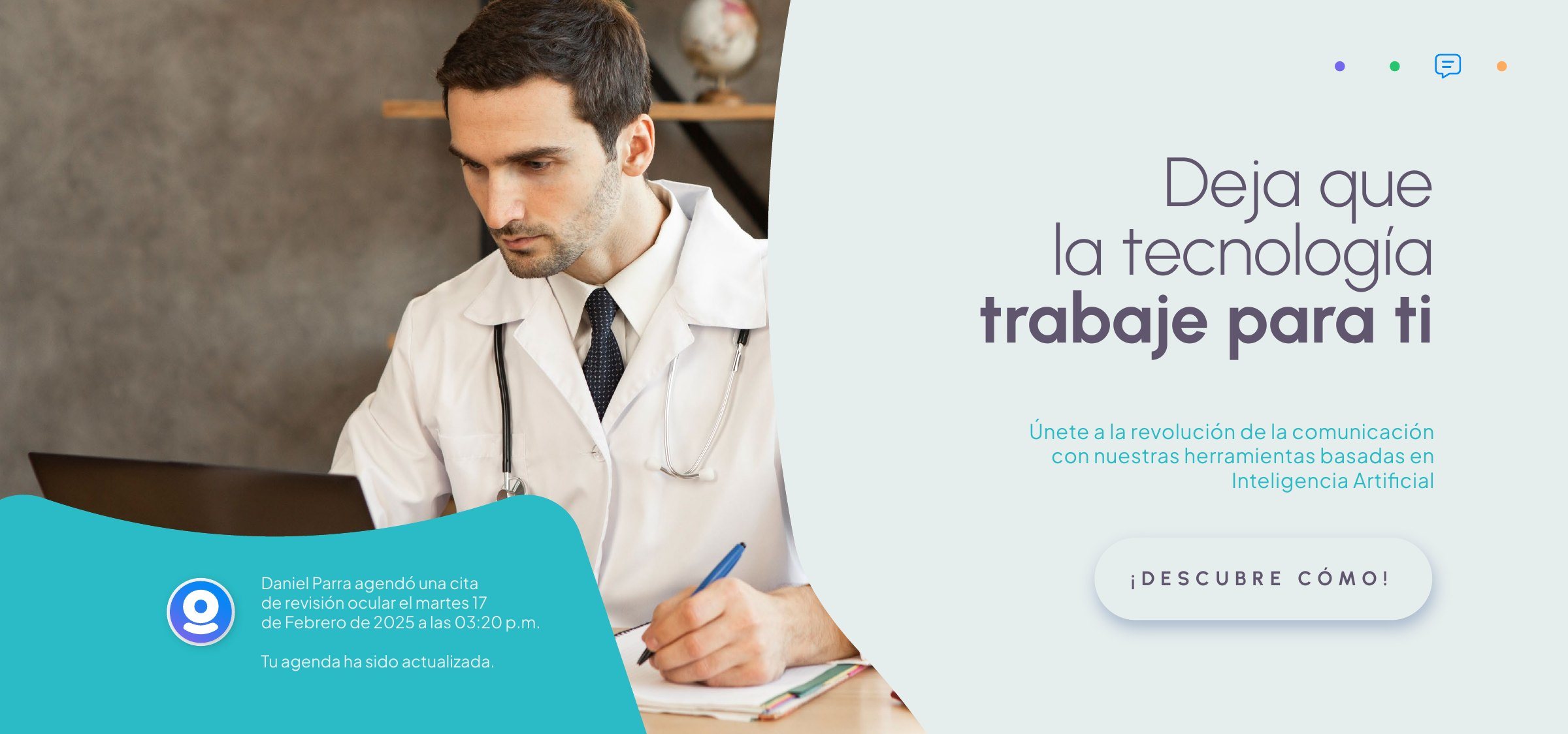 Deja que la tecnología trabaje para ti. Cita de revisión ocular.